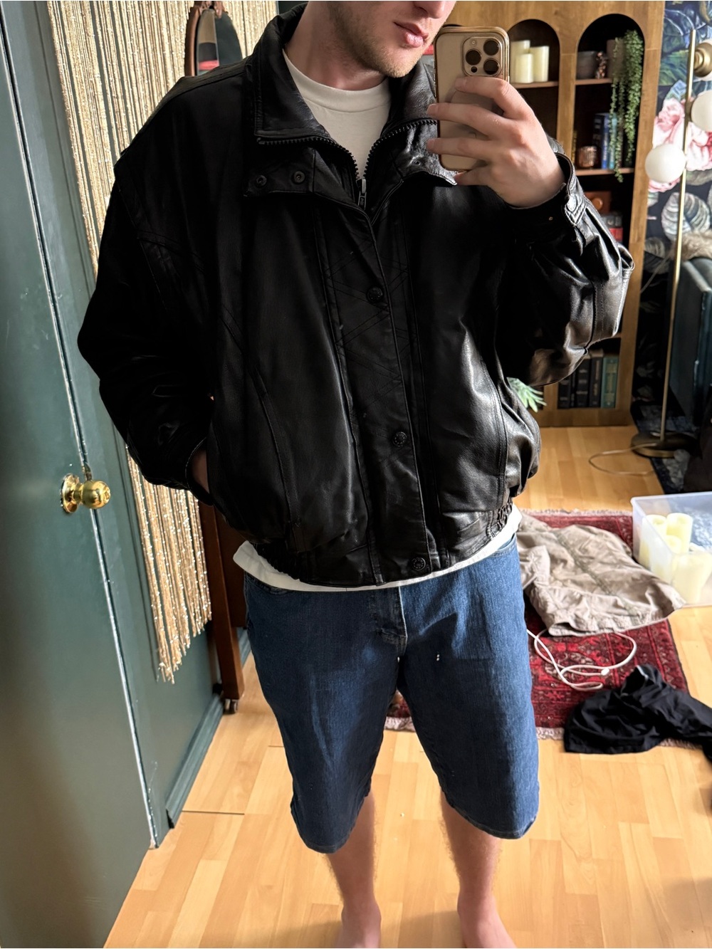 Vintage Pelle Cuir Leather Jacket Mens Size Large